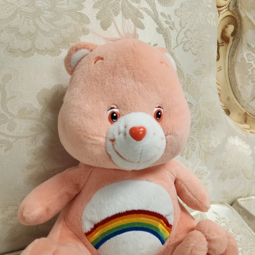 Vintage Care Bear Cheer Bear Plush 2003 Nanco Rainbow bear stuffed animal